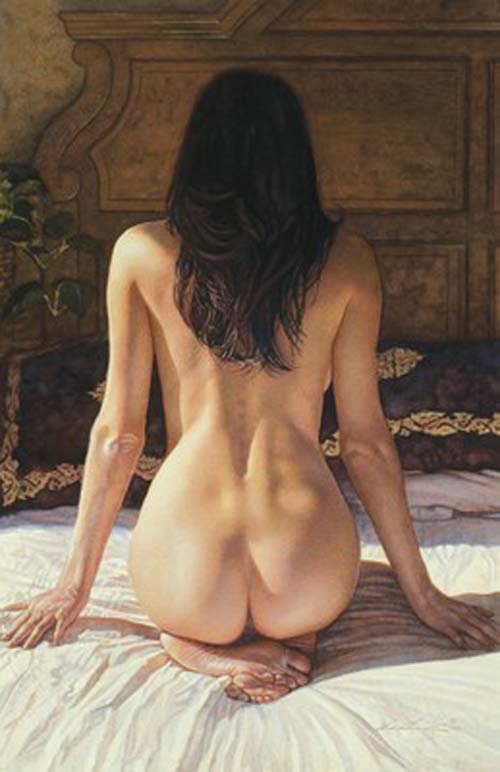 Original Painting, With Her Back to the Sun by Steve Hanks