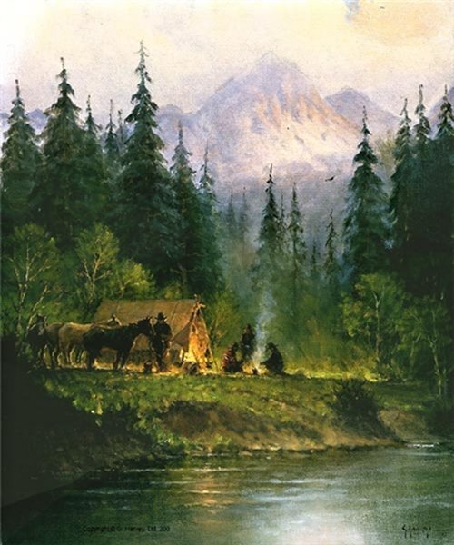 Camp in the Tetons by G. Harvey by G. Harvey