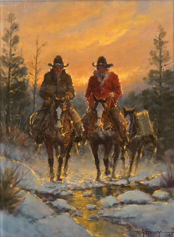 Original Painting, Winter Skies by G. Harvey