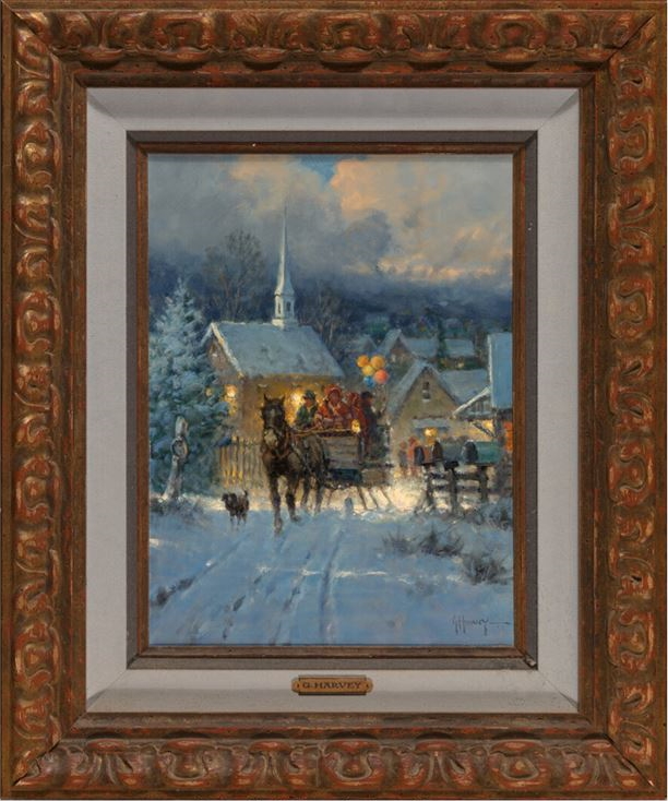 Original Painting, Sleigh Ride Memories by G. Harvey