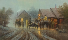 Original Painting, The Country Post Office by G. Harvey