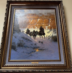 Original Painting, Thru the Canyon Pass by G. Harvey