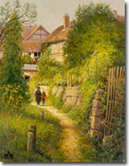 Springtime in Europe- Garden Walk by G. Harvey