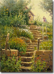 Springtime in Europe - Garden Study by G. Harvey