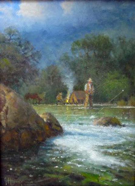 Original Painting, Trout Stream by G. Harvey