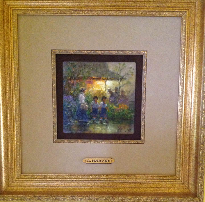 Original Painting, Twins at the Market by G. Harvey