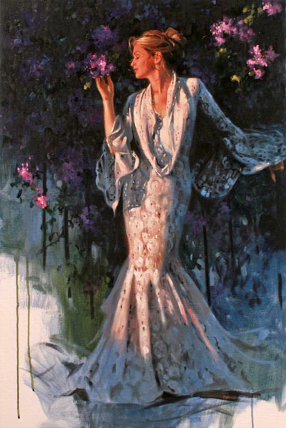 Original Painting, Twilight Villa by Richard Johnson