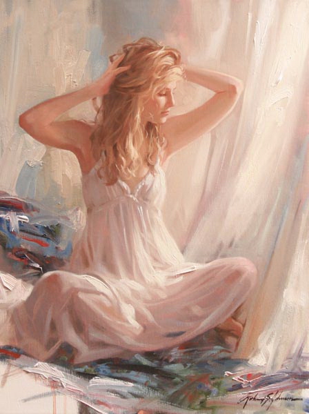 Original Painting, White Linen by Richard Johnson