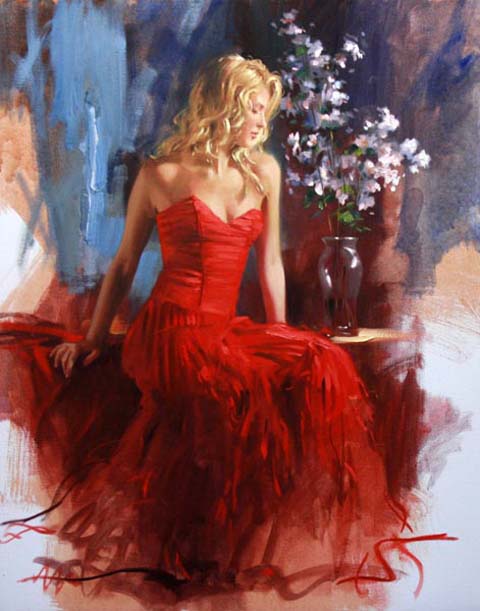 Original Painting, Garnet Dusk by Richard Johnson