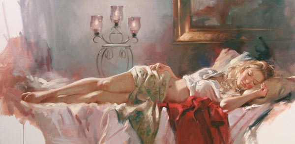 Original Painting, Golden Repose by Richard Johnson