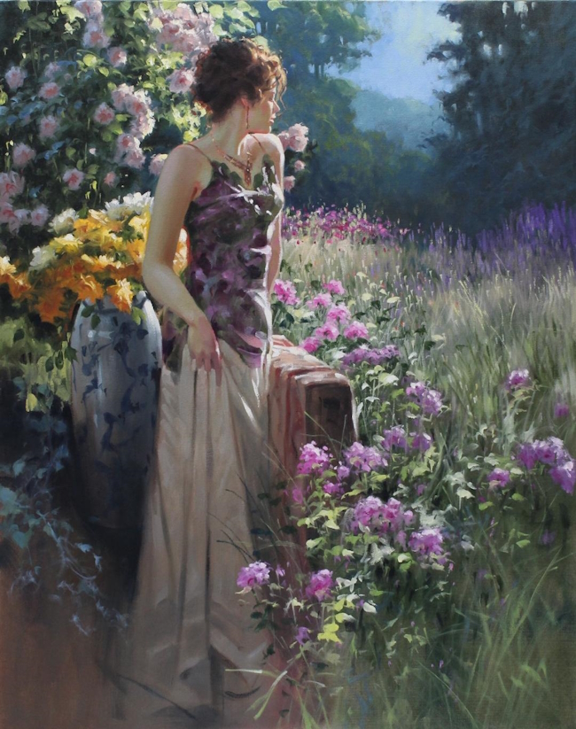 Original Painting, Cottage Garden by Richard Johnson