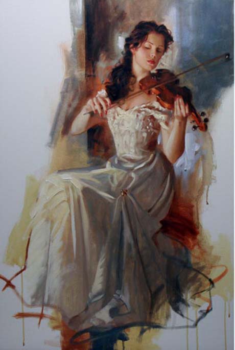 Original Painting, La Seranata by Richard Johnson