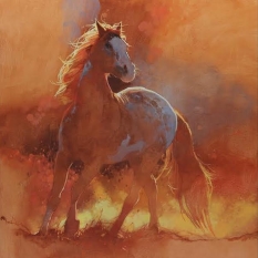 Original Painting, Golden Grace by Richard Johnson