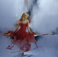 Original Painting, Scarlet Beauty by Richard Johnson