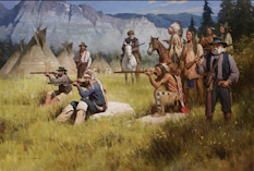 Original Painting, Marksmanship Contest, Wind River Camp by Z.S. Liang