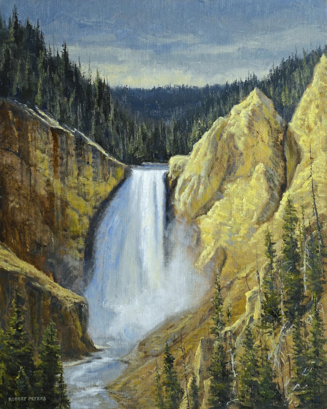 Original painting Lower Yellowstone Falls by Robert Peters
