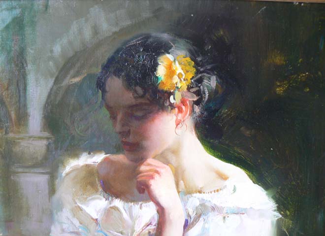 Original Painting, Flower of Spain by Pino