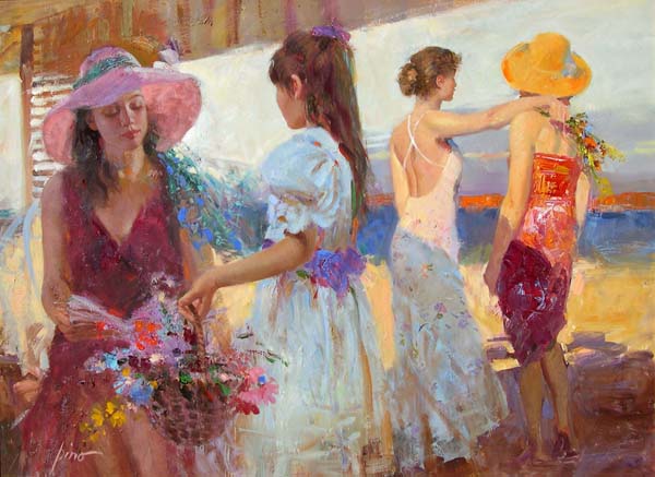 Original Painting, Mothers And Daughters by Pino