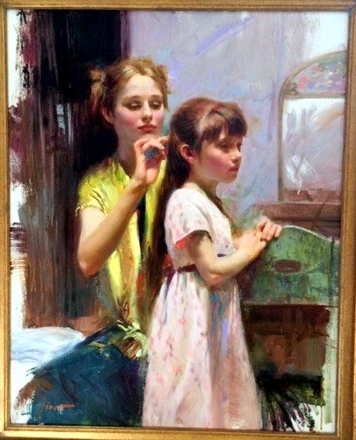 Original Painting, A Mother's Care by Pino