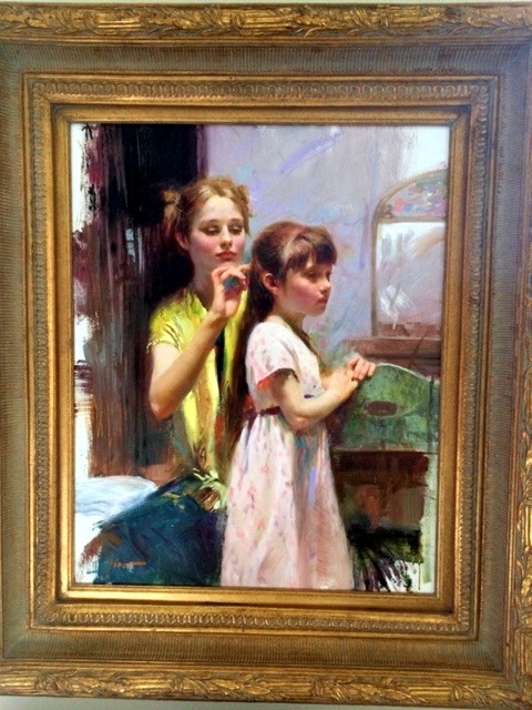 Original Painting, A Mother's Care by Pino