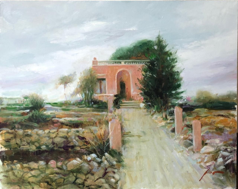 Original Painting, Bari Olive Farm by Pino