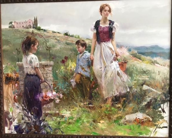 Original Painting, Beyond the Hills by Pino