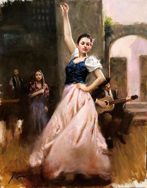 Original Painting, Dancing in Seville by Pino