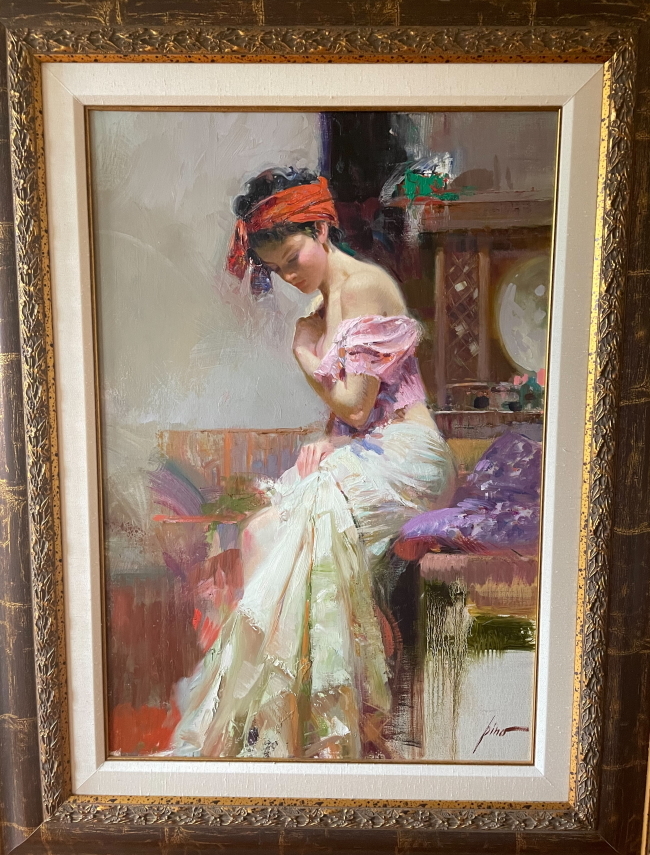 Original Painting, Lady in Waiting by Pino