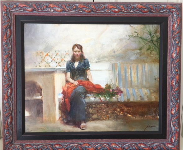 Original Painting, On the Terrace by Pino
