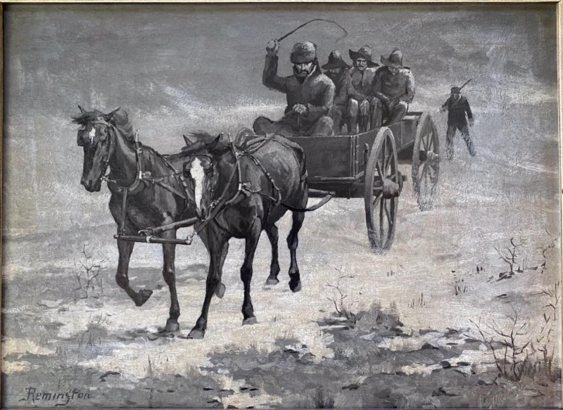 Following the Wagon Original Painting by Frederic Remington