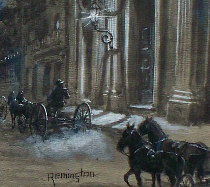 Night Scene Original Painting by Frederic Remington