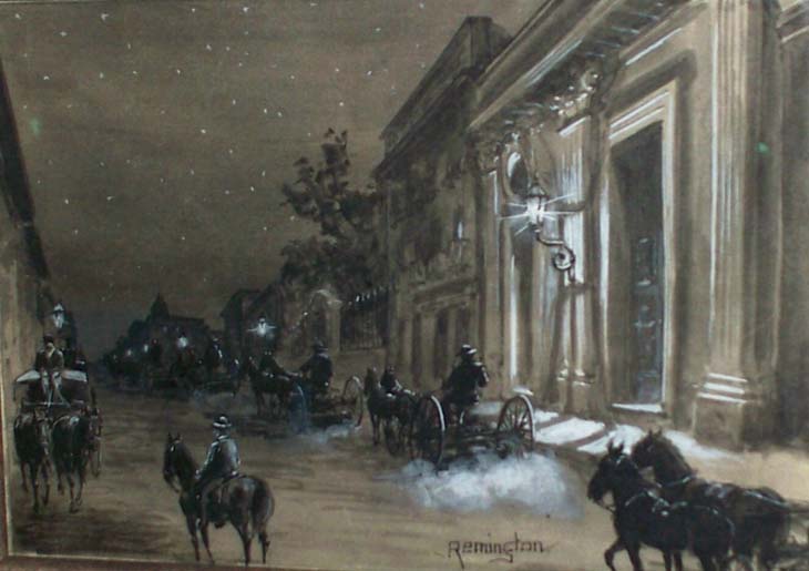 Night Scene Original Painting by Frederic Remington