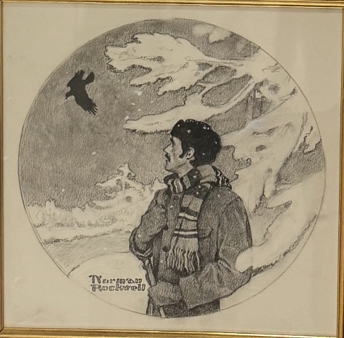 Norman Rockwell Original Drawing, Dust of Snow