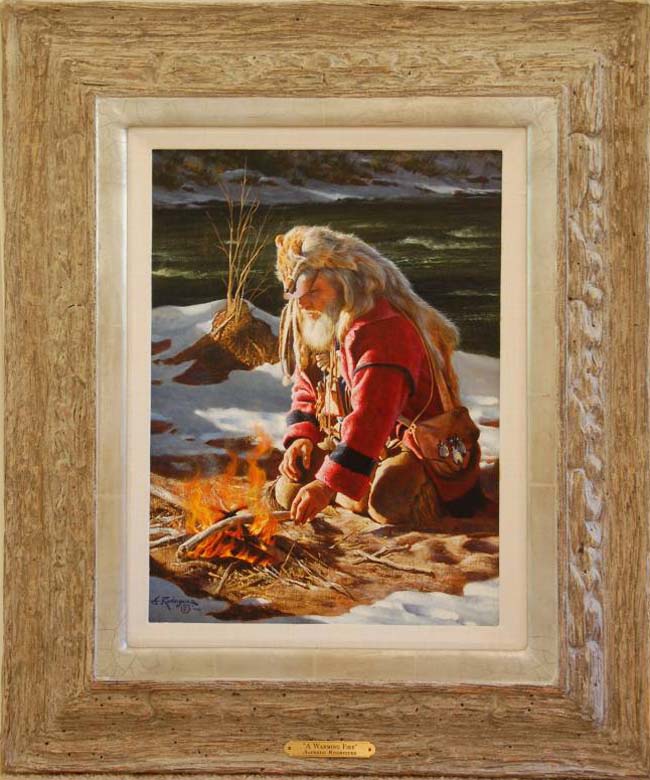 Original Painting, A Warming Fire by Alfredo Rodriguez
