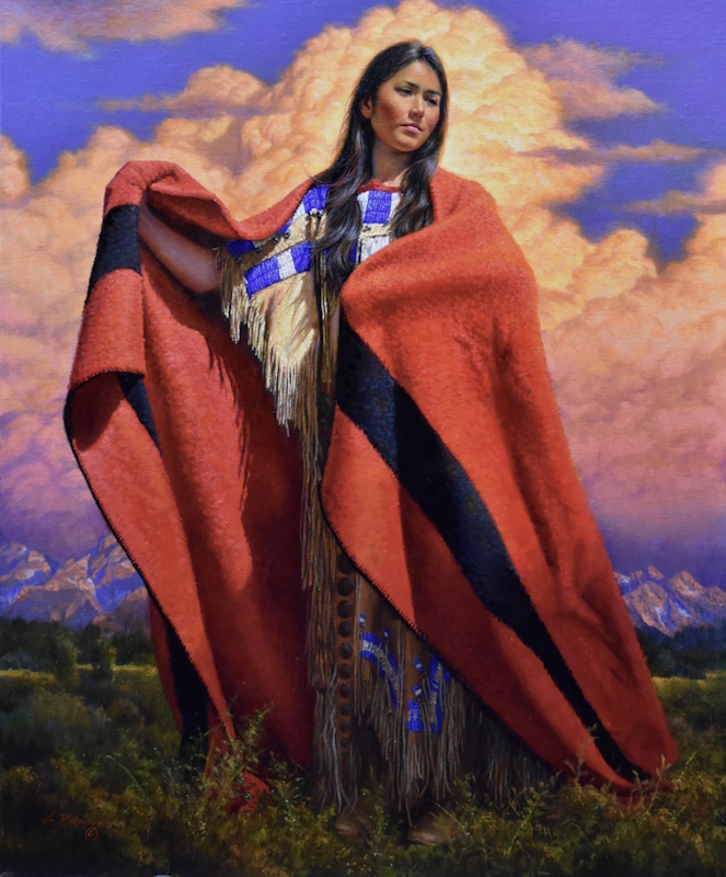 Original Painting, She Stands in Beauty by Alfredo Rodriguez