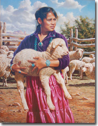 Original Painting, At Grandma's Corral by Alfredo Rodriguez