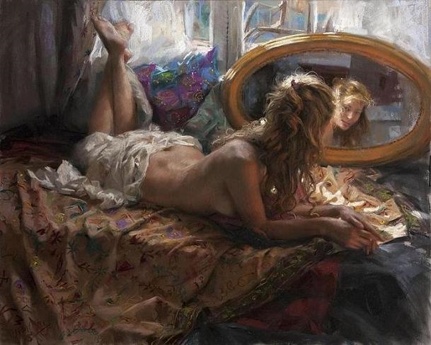 Reflejo A Contraluz Original Painting by Vicente Romero