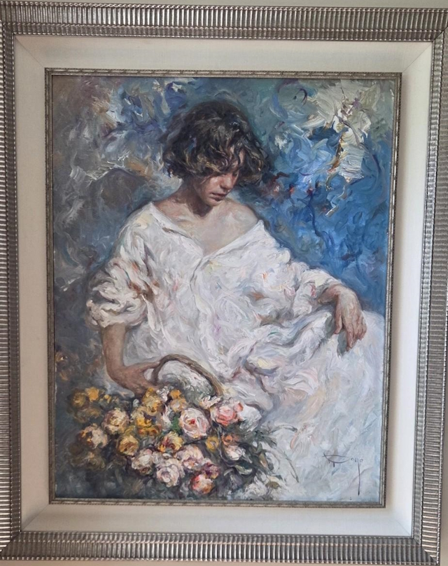 Adolescencia Blanco Original Painting by Royo