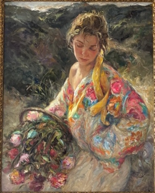 Vestida de Flores Original Painting by Royo