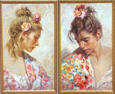 Original Paintings, The Shawl Suite by Royo