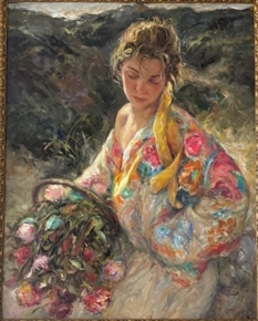 Original Painting, Vestida de Flores by Royo
