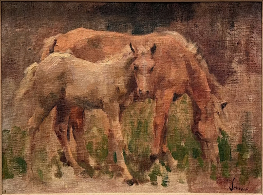 Original Painting, Palomino and Colt by Richard Schmid