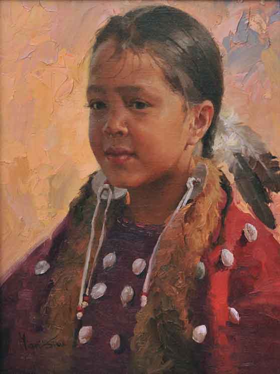 Original Painting, Lakota Girl by Mian Situ