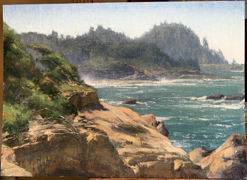Original Painting, Fishing Rock by Matt Smith