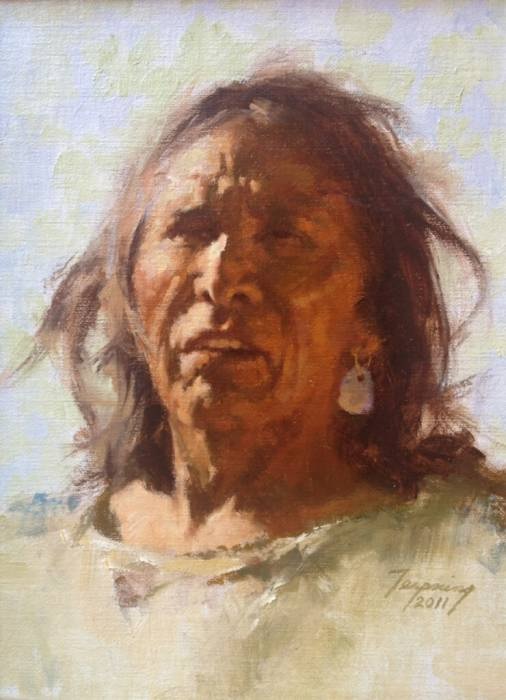 Original Painting, Indian Portrait
 by Howard Terpning