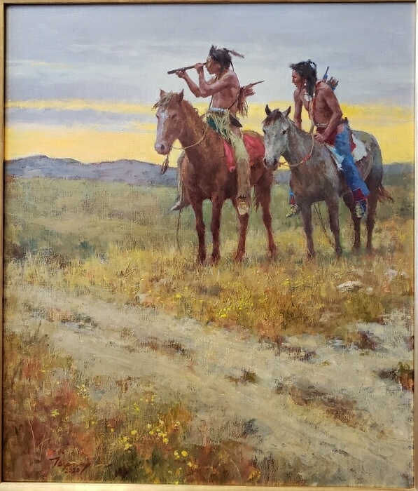Original Painting, Many Wagons Come
 by Howard Terpning