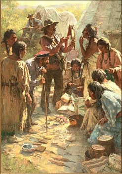 Traders Among the Crow Limited Edition Print

 by Howard Terpning