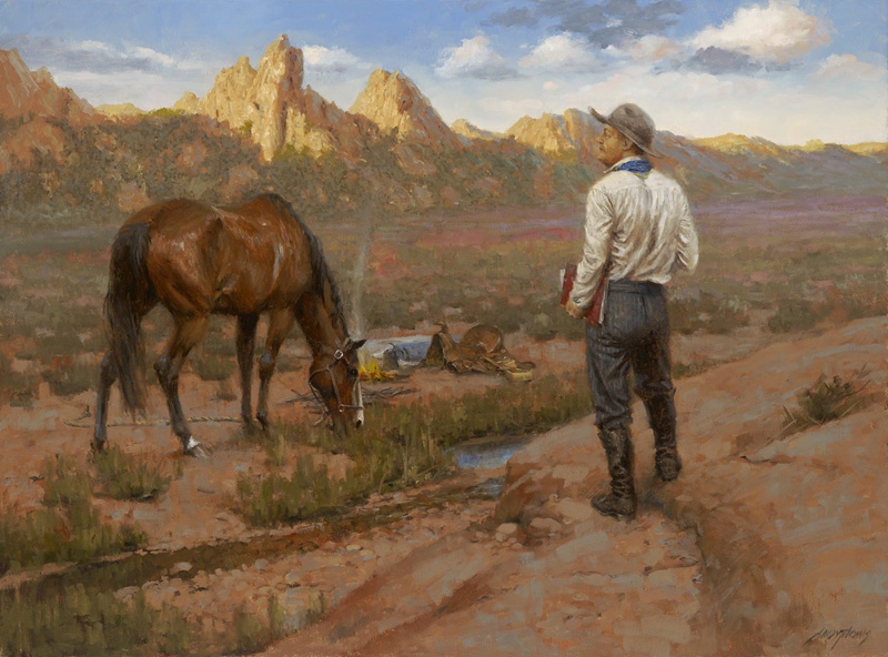 Original Painting, Remington Goes West by Andy Thomas