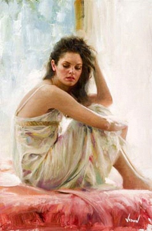 Kathryn in Positano Original Painting by Vidan