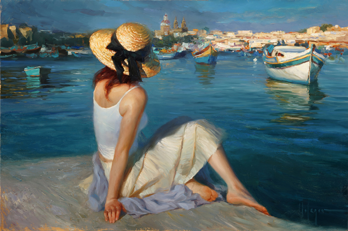 At Marsaxlokk
 Original Painting by Vladimir Volegov